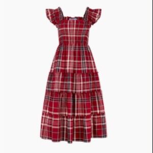 Hill House Red Plaid Tiered Dress
